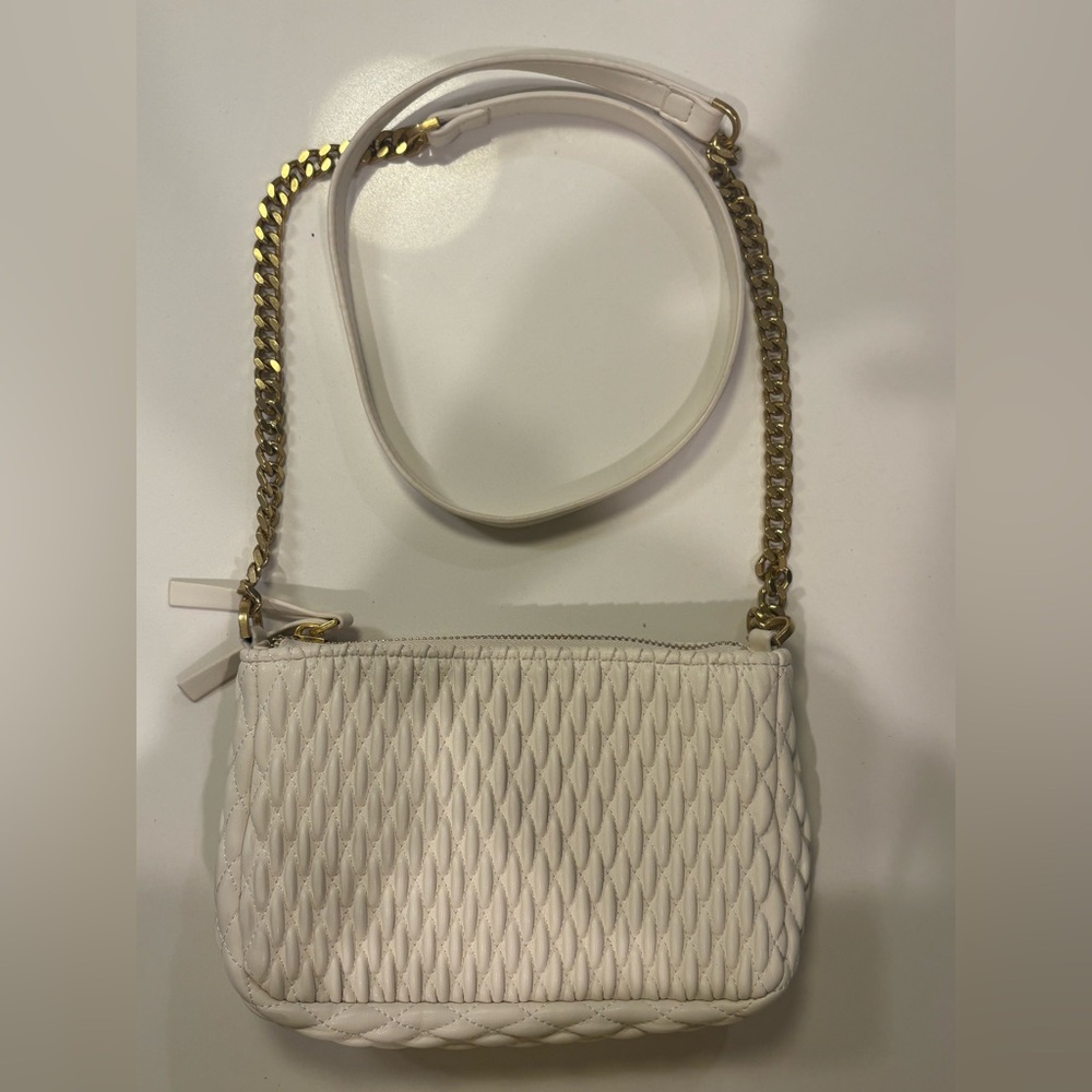 Mango White Crossbody Bag with Gold Chain